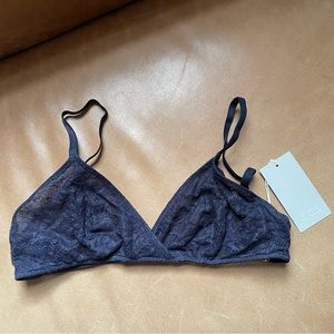 NWT COS navy lace bra bralette triangle bra minimal luxe size 6